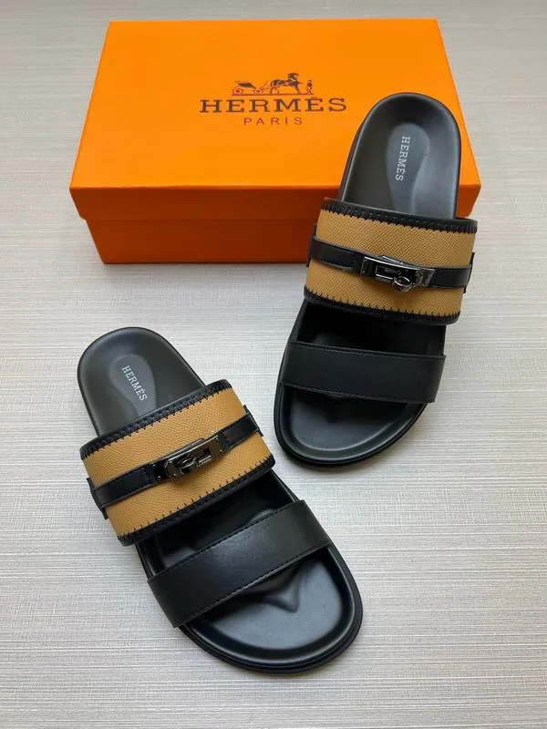 Hermes mns0711 Check-Strap Slide Sandals, source view 4, SKU mns0711