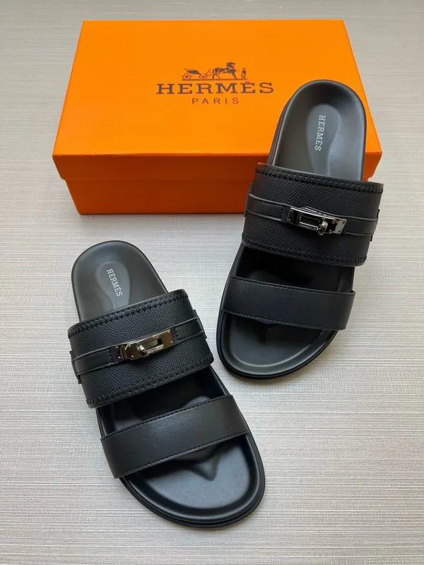 Hermes mns0711 Check-Strap Slide Sandals, source view 5, SKU mns0711