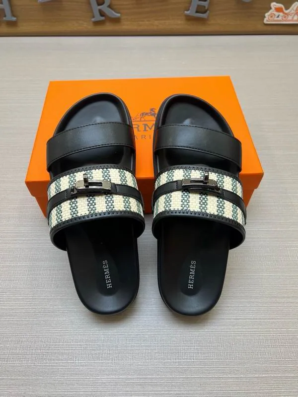 Hermes mns0711 Check-Strap Slide Sandals, source view 6, SKU mns0711