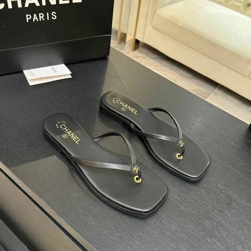 Chanel mns0804 Metallic-Detail Flip-Flops, source view 4, SKU mns0804
