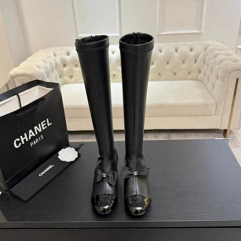 Chanel mns0867 Buckle-Toe Knee-High Boots, source view 1, SKU mns0867