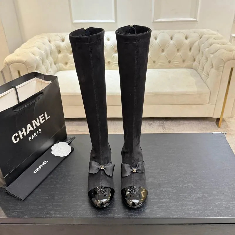 Chanel mns0867 Buckle-Toe Knee-High Boots, source view 3, SKU mns0867