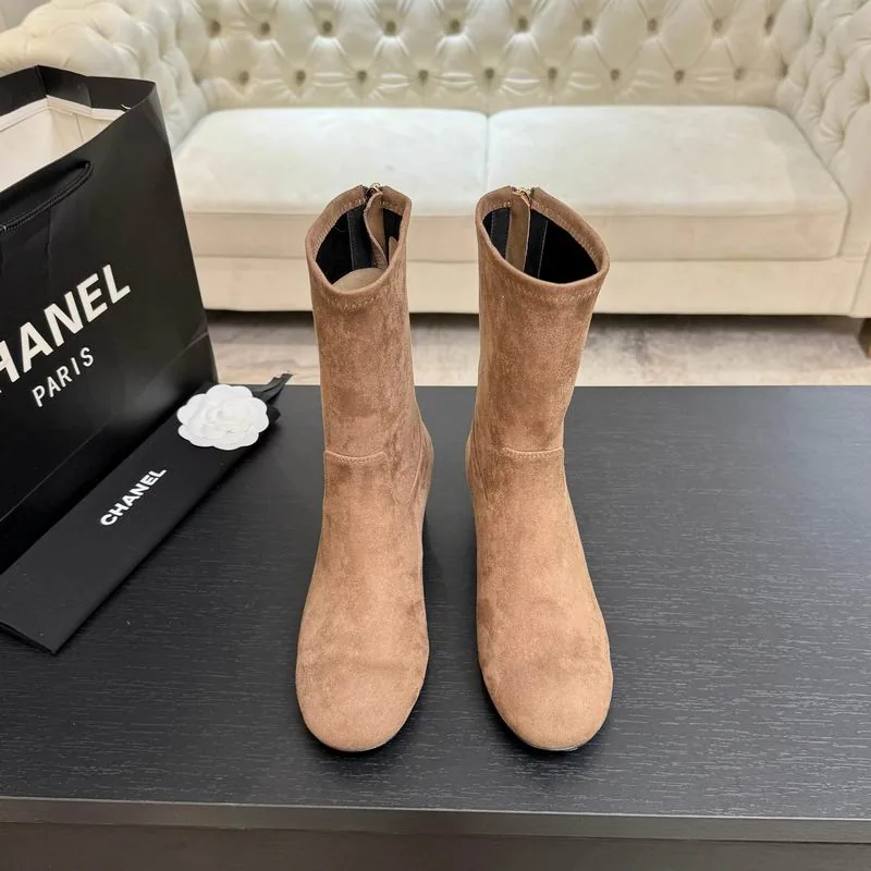 Chanel mns0865 Mid-Calf Block-Heel Boots, source view 1, SKU mns0865