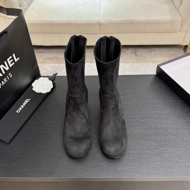 Chanel mns0865 Mid-Calf Block-Heel Boots, source view 3, SKU mns0865