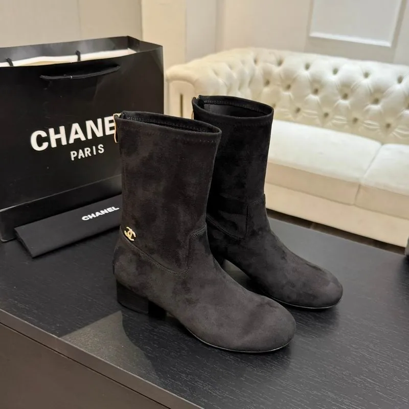 Chanel mns0865 Mid-Calf Block-Heel Boots, source view 4, SKU mns0865