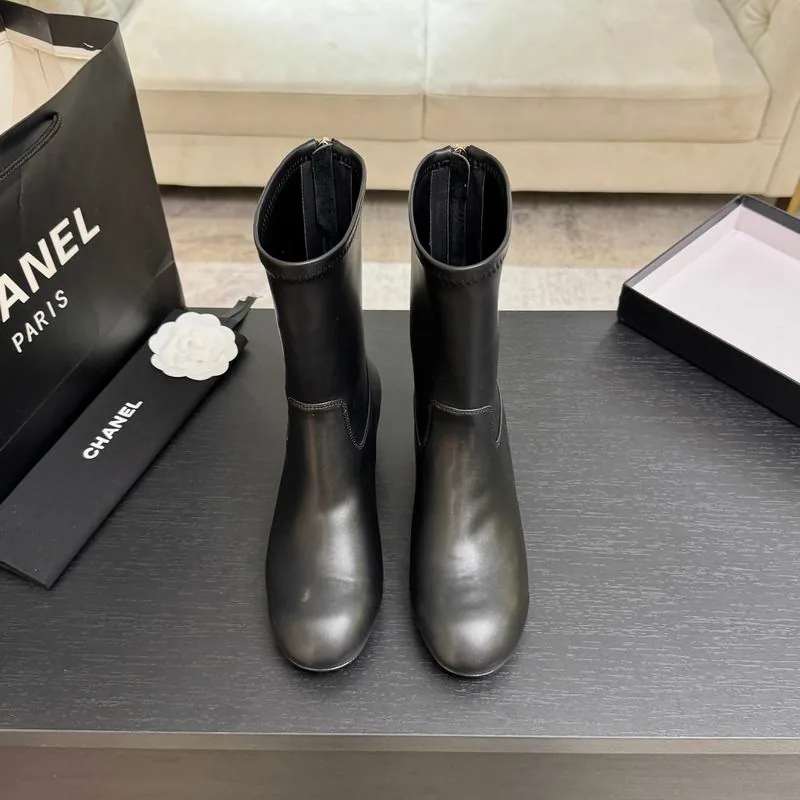 Chanel mns0865 Mid-Calf Block-Heel Boots, source view 5, SKU mns0865