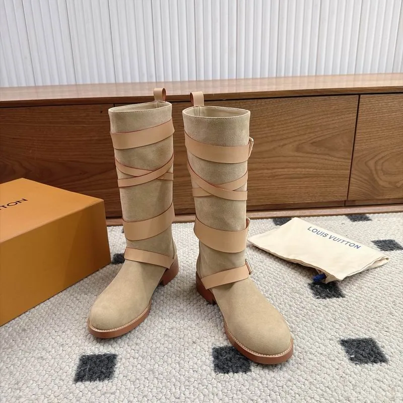 LV mns0805 Striped Knee-High Boots, source view 4, SKU mns0805