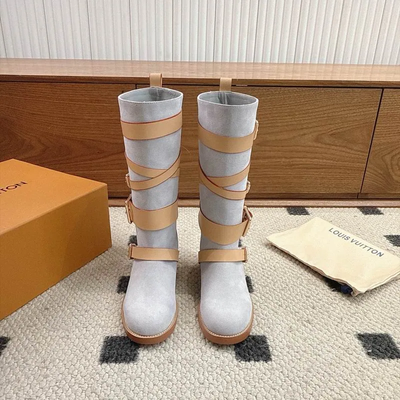 LV mns0805 Striped Knee-High Boots, source view 6, SKU mns0805