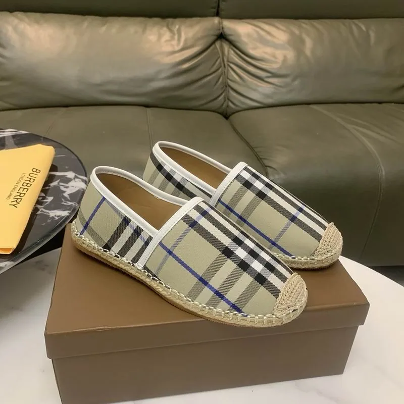 Burberry jys01 Check Espadrille Slip-On Shoes, source view 4, SKU jys01