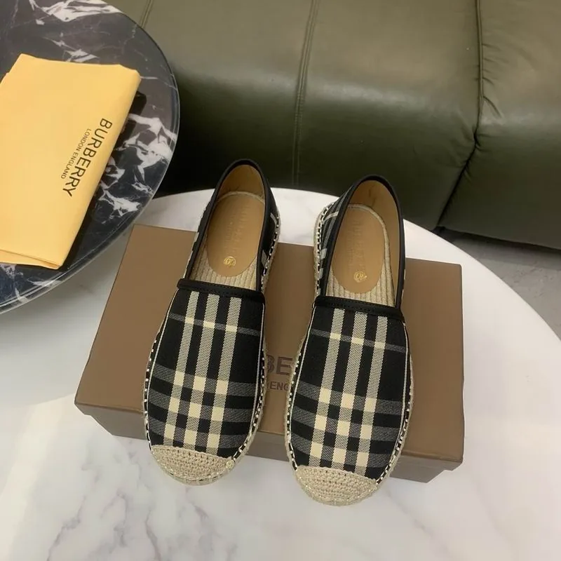 Burberry jys01 Check Espadrille Slip-On Shoes, source view 5, SKU jys01