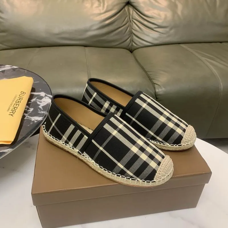 Burberry jys01 Check Espadrille Slip-On Shoes, source view 6, SKU jys01