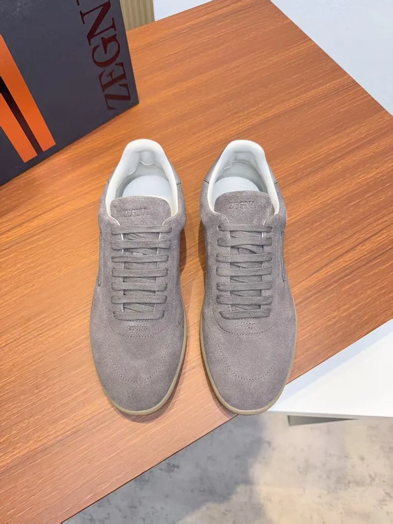 Zegna jys02 Suede-Look Low-Top Sneakers, source view 1, SKU jys02