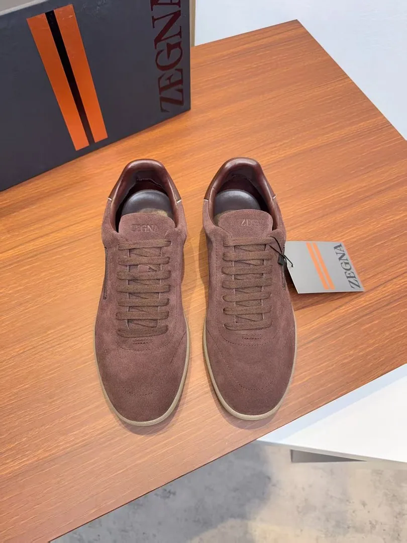 Zegna jys02 Suede-Look Low-Top Sneakers, source view 3, SKU jys02