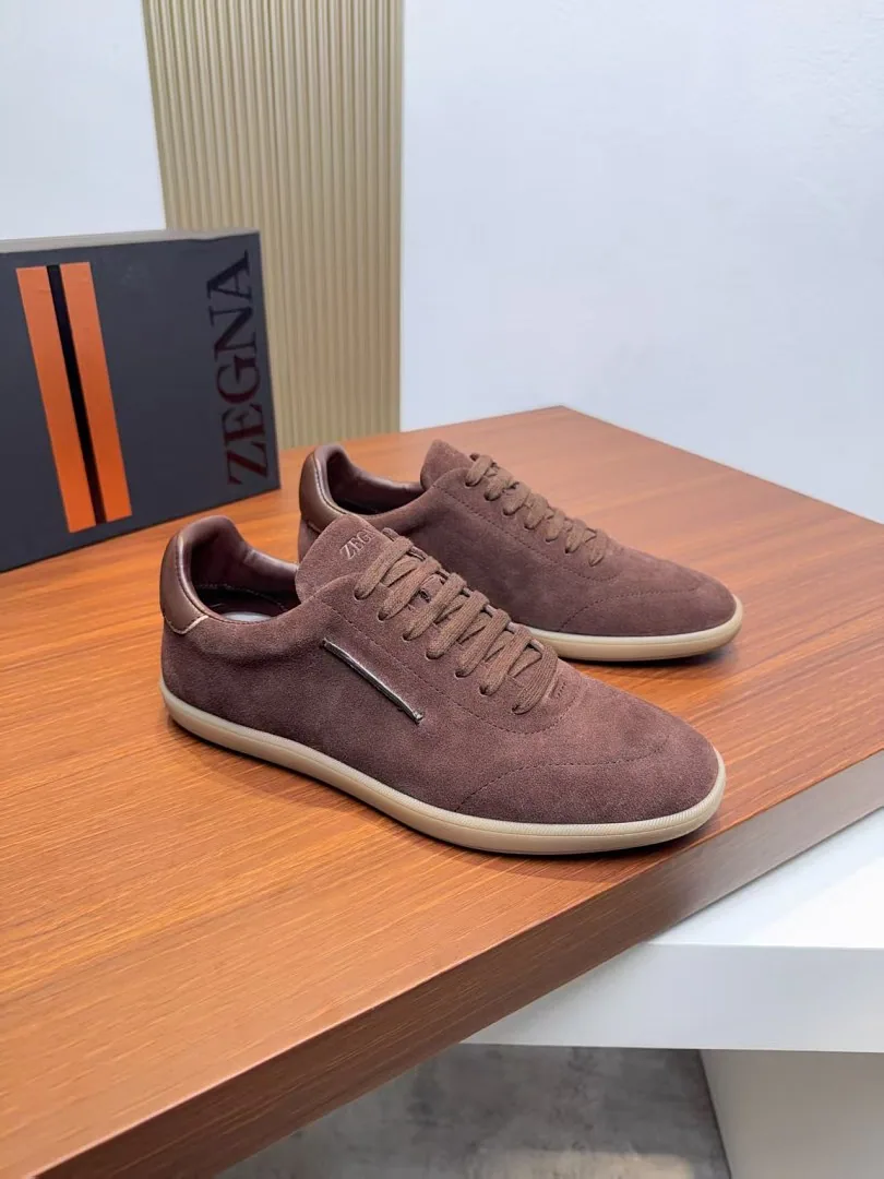 Zegna jys02 Suede-Look Low-Top Sneakers, source view 4, SKU jys02