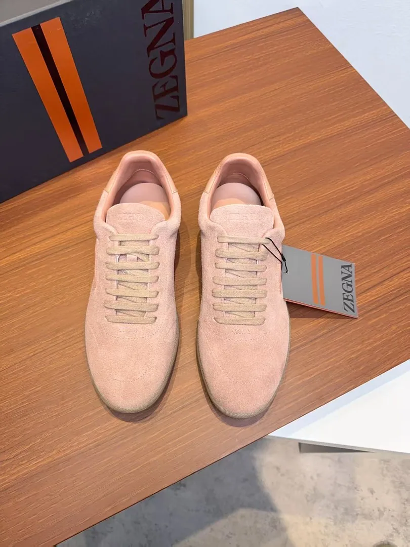 Zegna jys02 Suede-Look Low-Top Sneakers, source view 5, SKU jys02