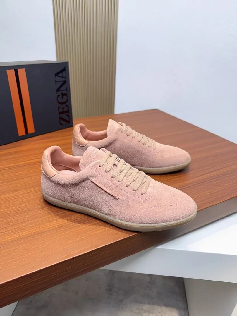 Zegna jys02 Suede-Look Low-Top Sneakers, source view 6, SKU jys02