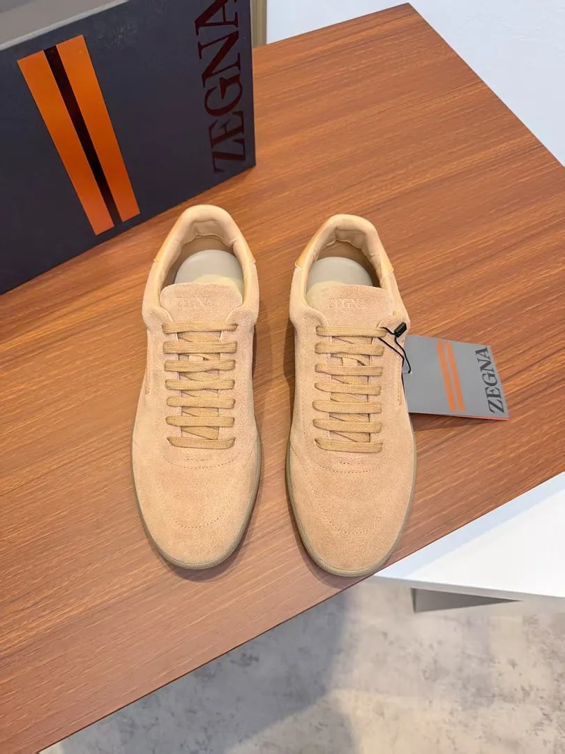 Zegna jys01 Suede-Look Low-Top Sneakers, source view 3, SKU jys01