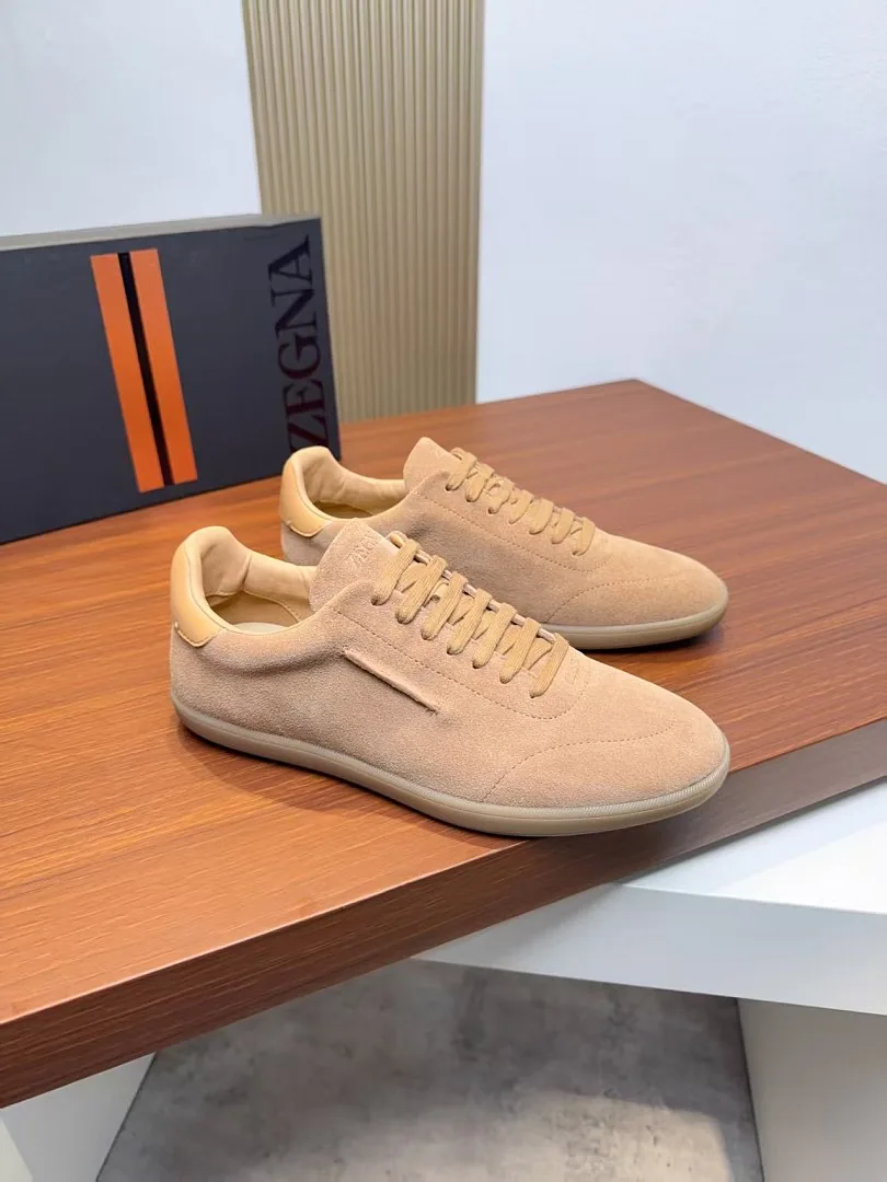 Zegna jys01 Suede-Look Low-Top Sneakers, source view 4, SKU jys01