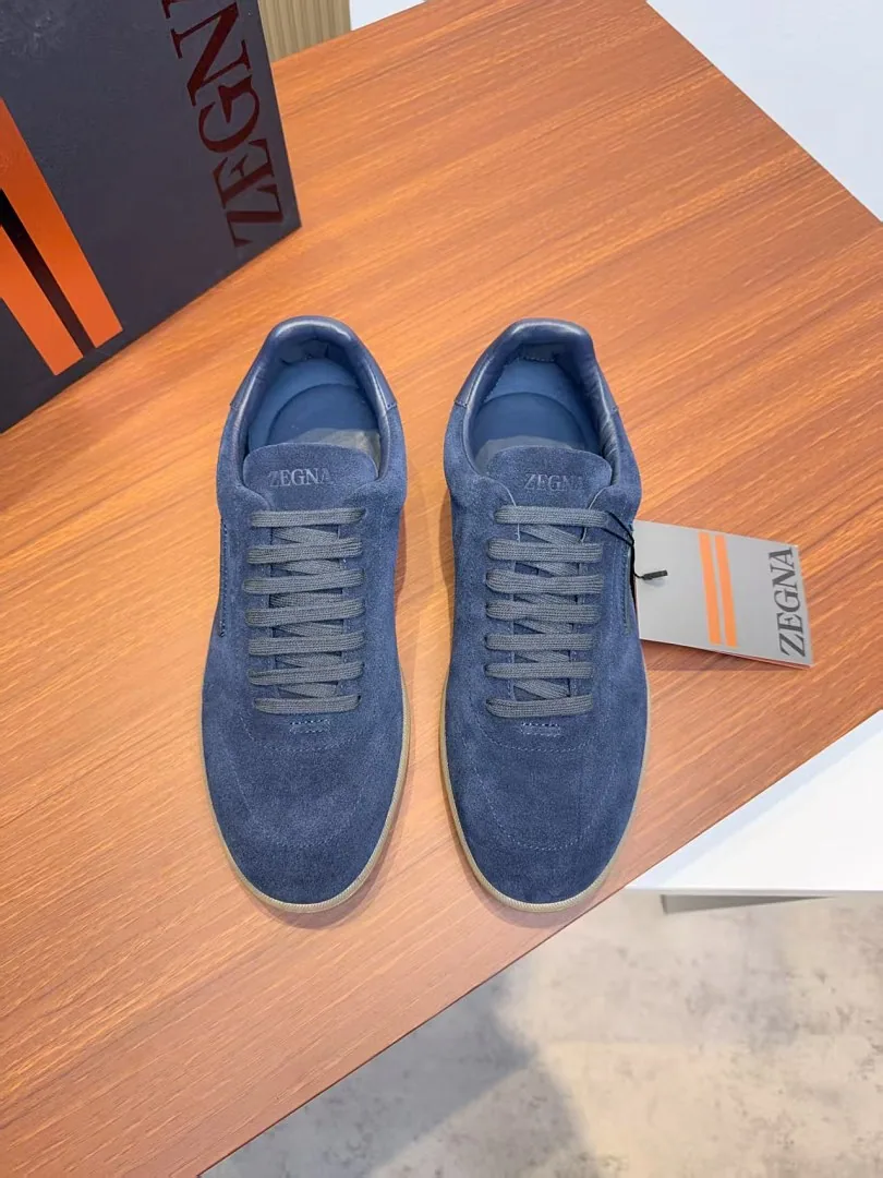 Zegna jys01 Suede-Look Low-Top Sneakers, source view 5, SKU jys01