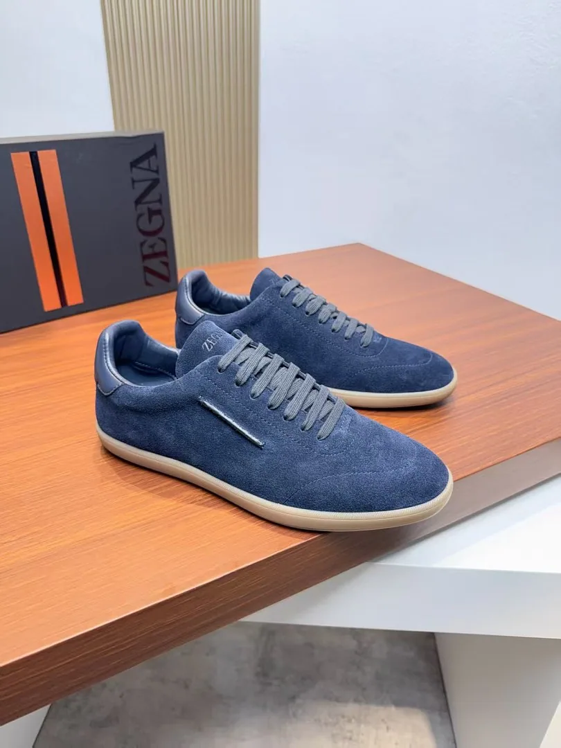 Zegna jys01 Suede-Look Low-Top Sneakers, source view 6, SKU jys01