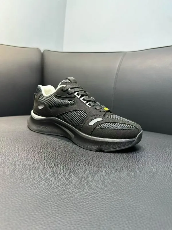 Valentino HNX0501 Grey Runner Sneakers grey runner-style sneakers with layered panels, sculpted sole, and lace-up front view 3
