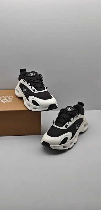 Loewe HNX0501 Black White Runner Sneakers black and white runner sneakers with sculpted sole and lace-up closure view 5