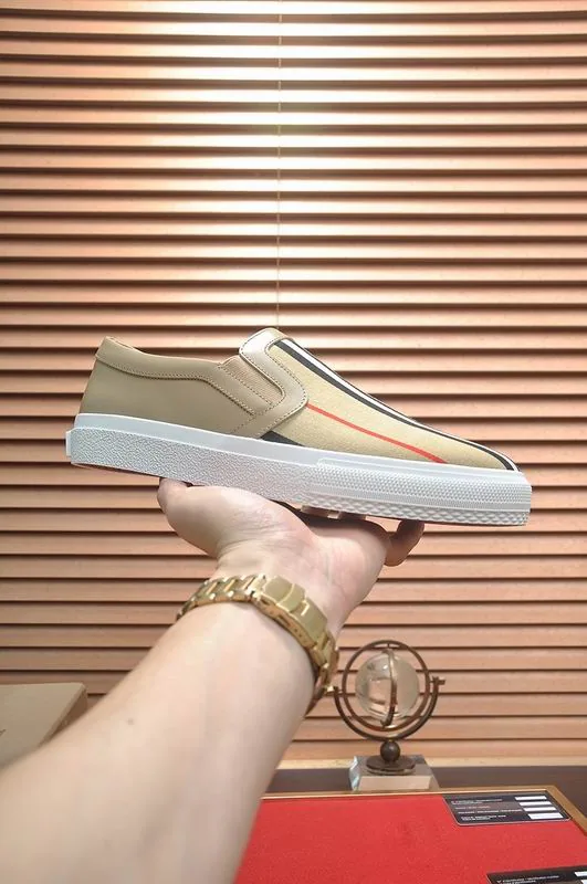Burberry HNX0607 Beige Stripe Slip-On Sneakers, catalog view 4, hnx0607