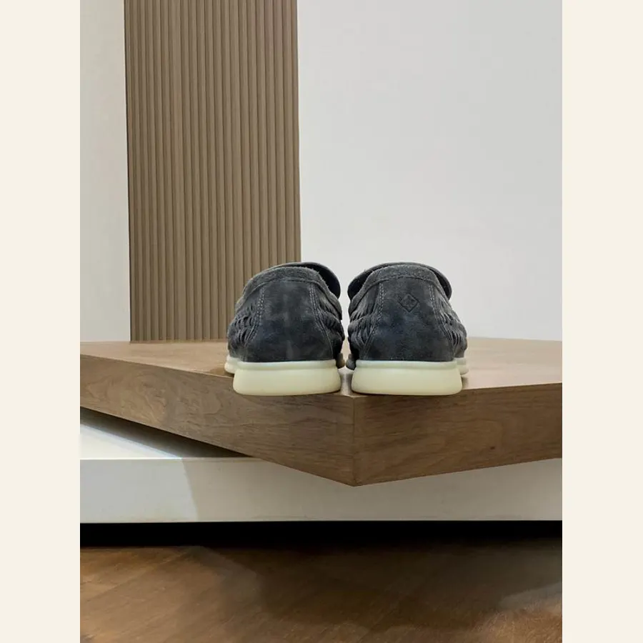 Loro Piana HNX0603 Grey Casual Slip-On Shoes, catalog view 4, HNX0603