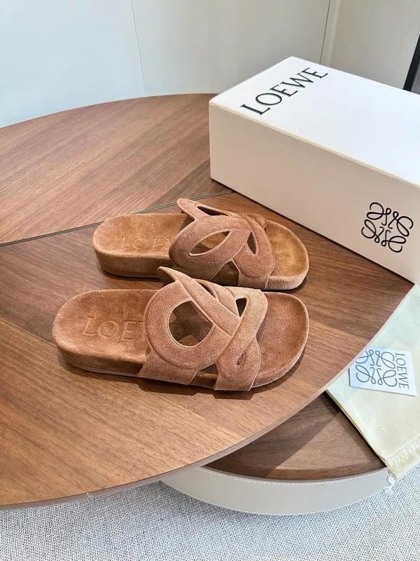 Loewe White Block-Heel Mule Sandals, source view 3, mns0604
