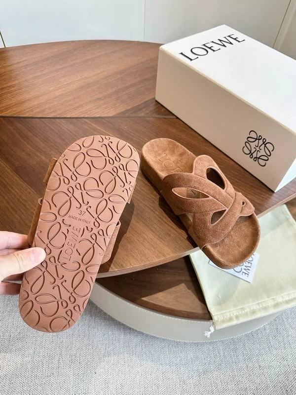 Loewe White Block-Heel Mule Sandals, source view 5, mns0604
