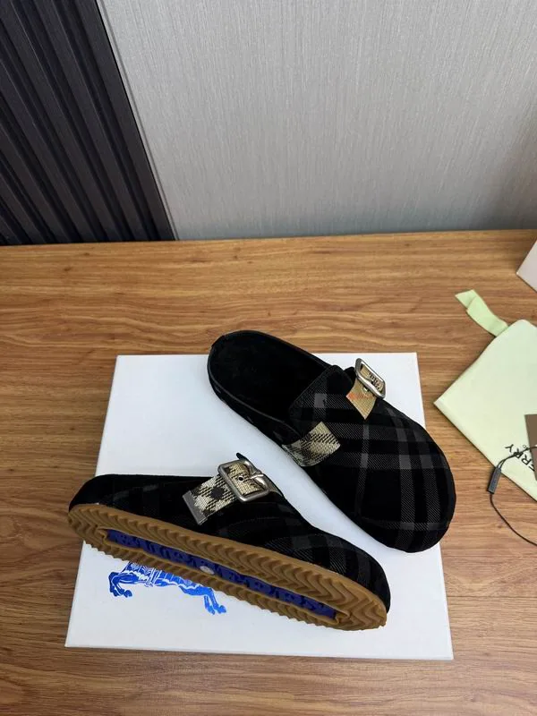 Burberry MNS0701 Black Check Buckle Mule Slides, catalog view 3, mns0701