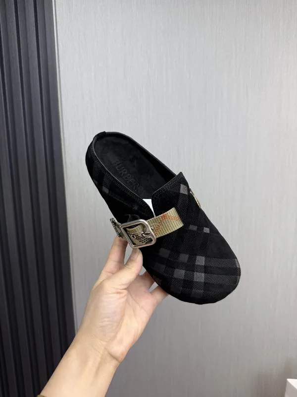 Burberry MNS0701 Black Check Buckle Mule Slides, catalog view 5, mns0701