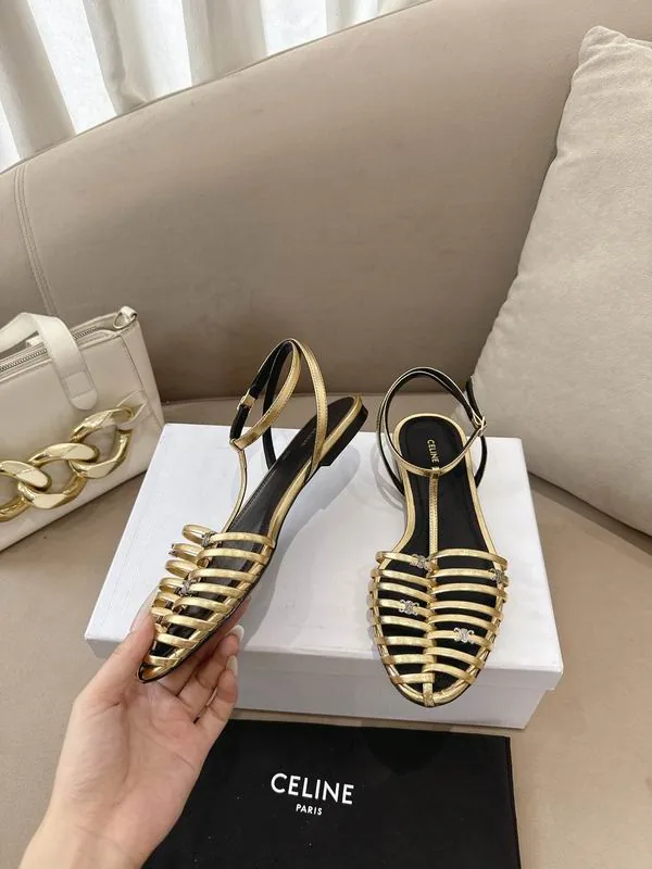 Celine MNS0702 Cream Striped Lace-Up Sneakers, catalog view 3, mns0702