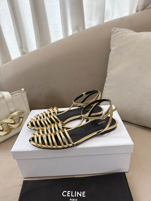 Celine MNS0702 Cream Striped Lace-Up Sneakers, catalog view 4, mns0702