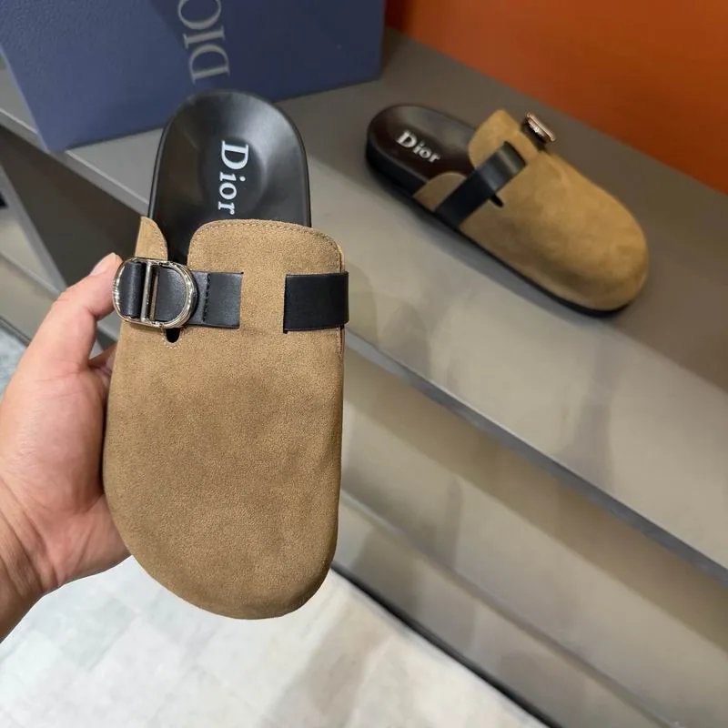 Dior MNS0802 Tan Buckle Mule Slides, catalog view 4, mns0802