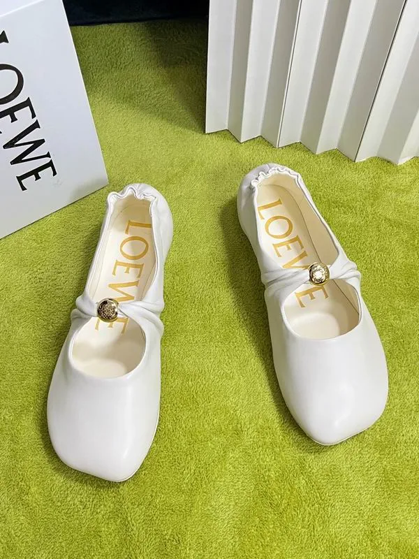 Loewe White Strap Flat Shoes, source view 1, mns0801