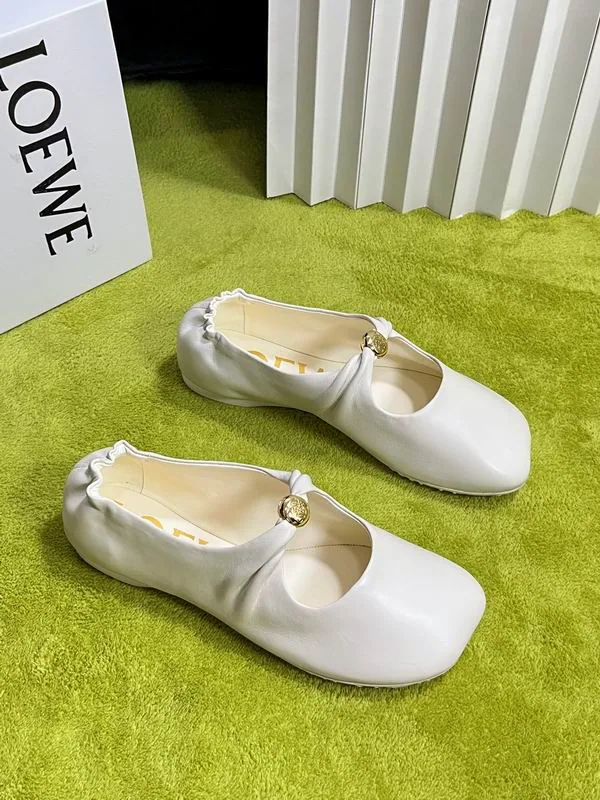 Loewe White Strap Flat Shoes, source view 2, mns0801
