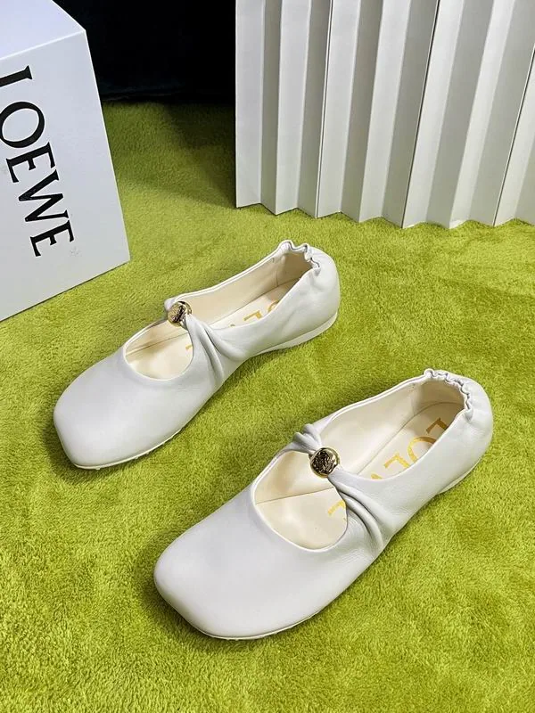 Loewe White Strap Flat Shoes, source view 3, mns0801