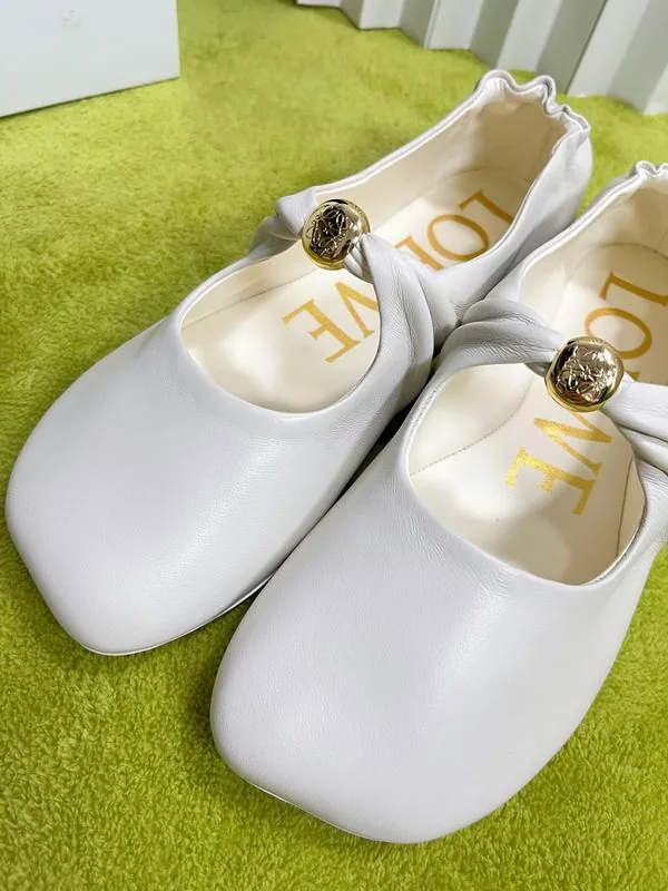 Loewe White Strap Flat Shoes, source view 4, mns0801