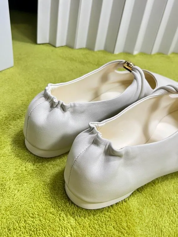 Loewe White Strap Flat Shoes, source view 5, mns0801