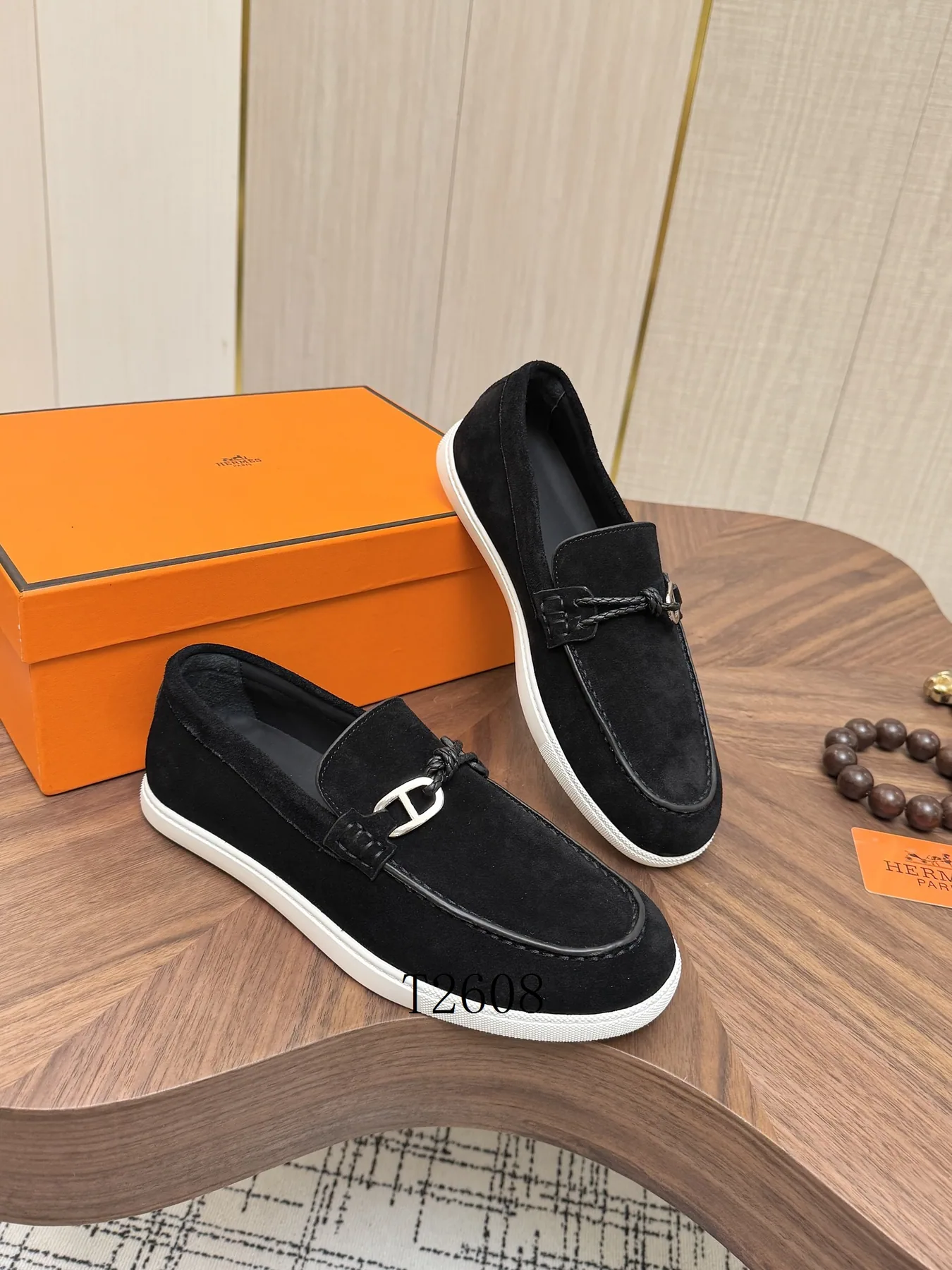 Hermes H0801 Black Slip-On Sneakers, catalog view 3, h0801