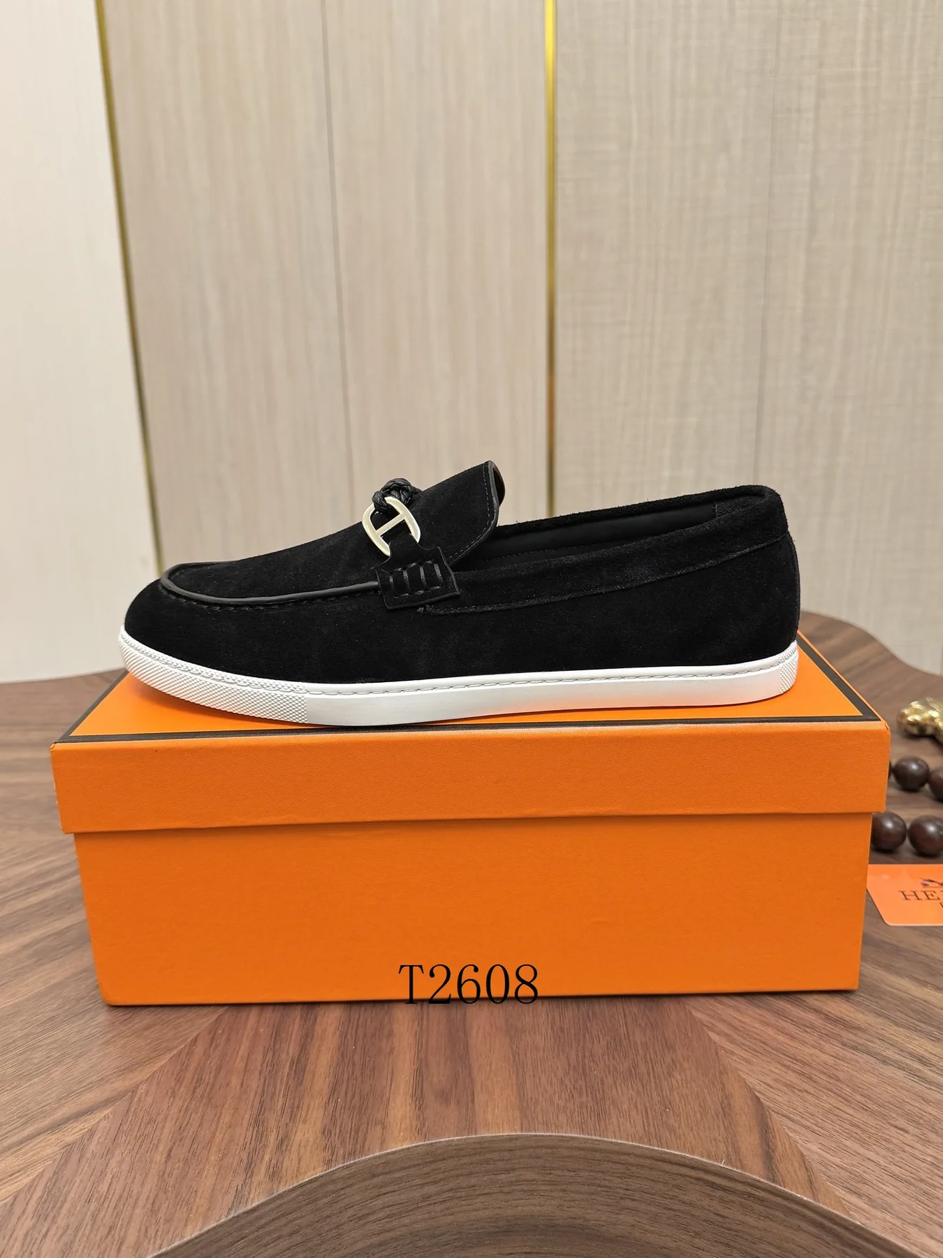 Hermes H0801 Black Slip-On Sneakers, catalog view 4, h0801