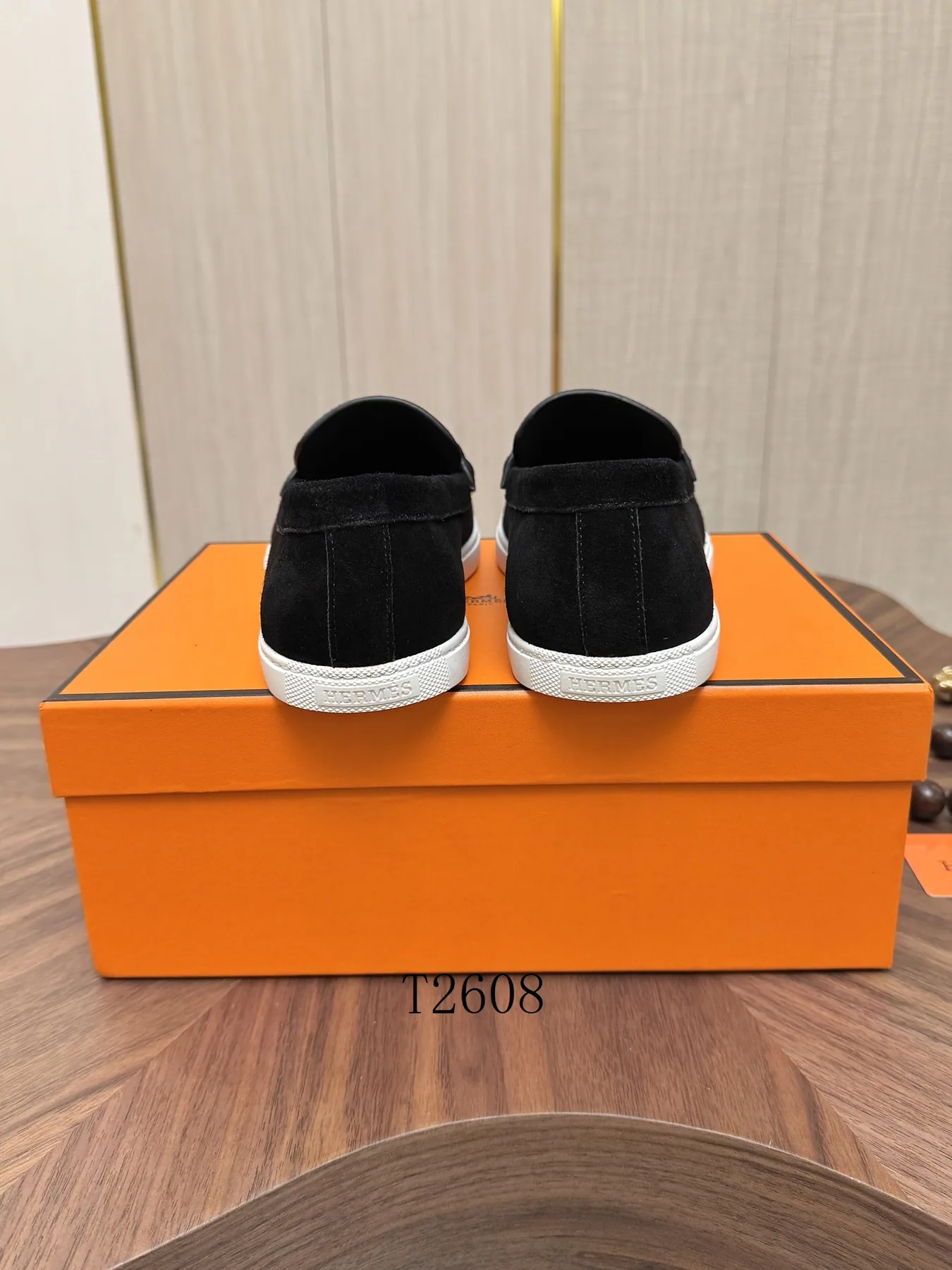 Hermes H0801 Black Slip-On Sneakers, catalog view 5, h0801