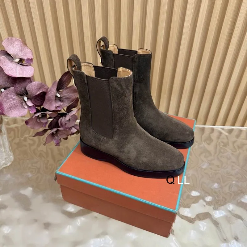 Loro Piana LL0806 Taupe Ankle Boots, catalog view 3, LL0806-01