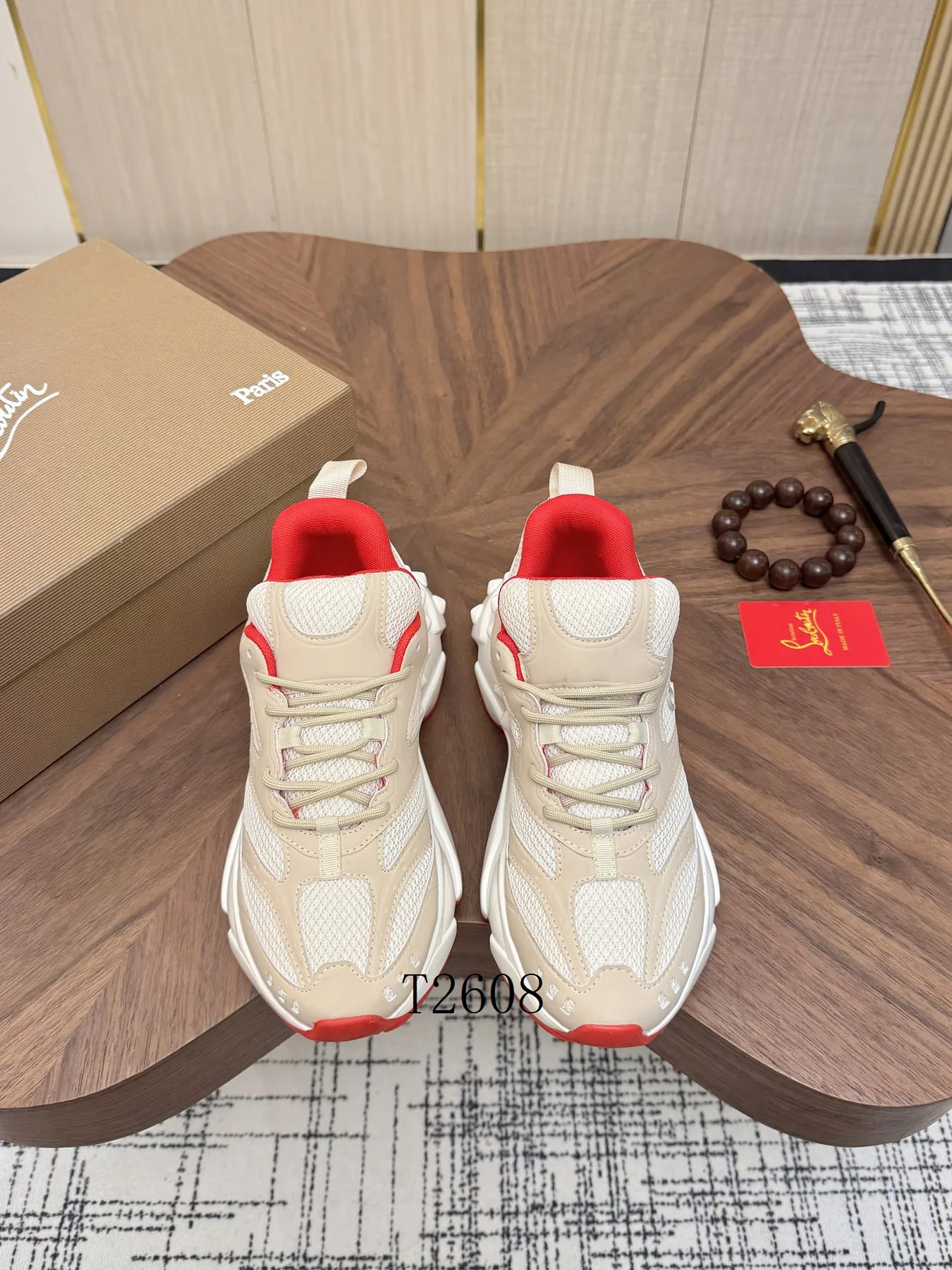 CL White Red Low-Top Sneakers, catalog view 1, 15