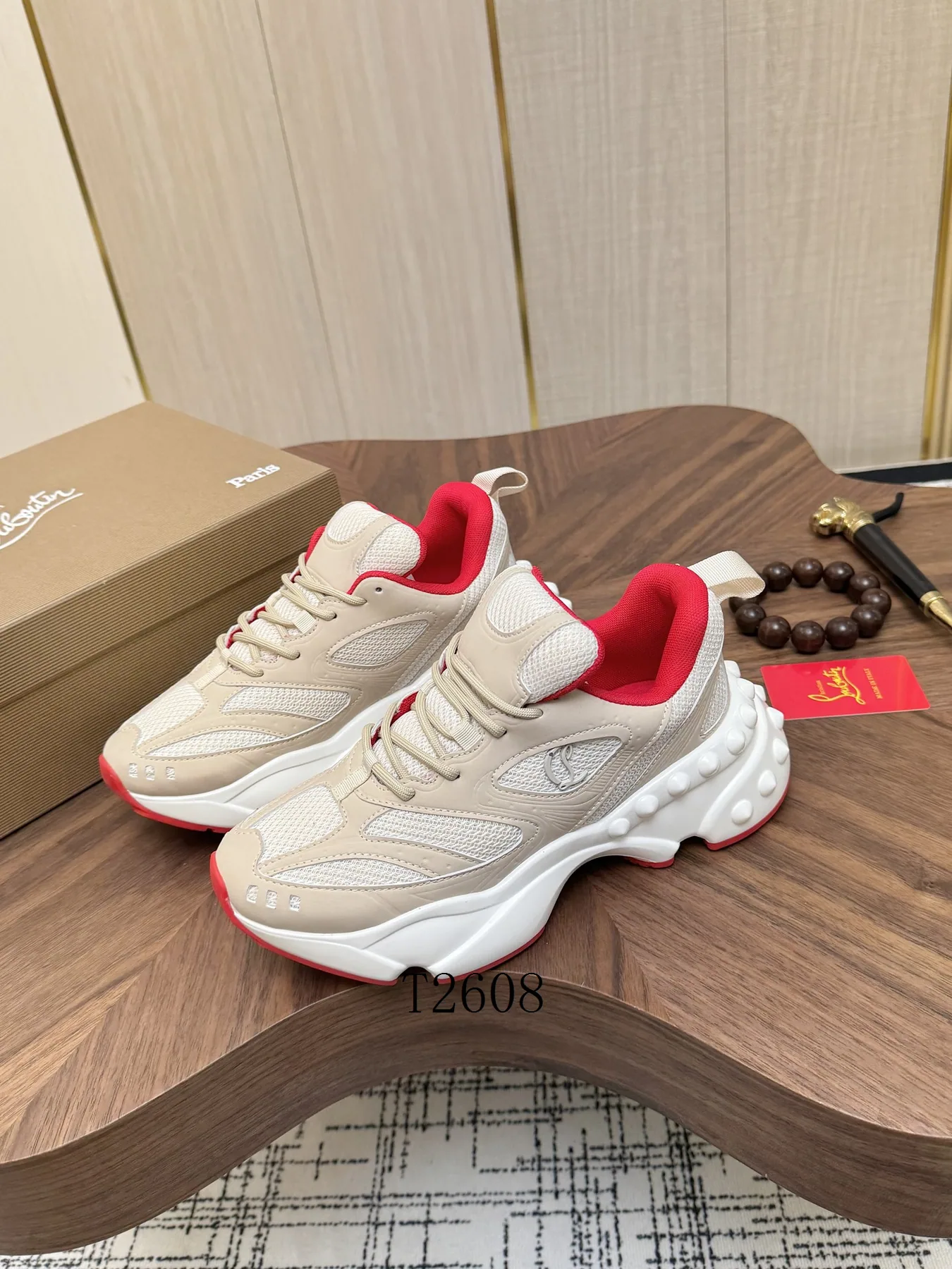 CL White Red Low-Top Sneakers, catalog view 2, 15