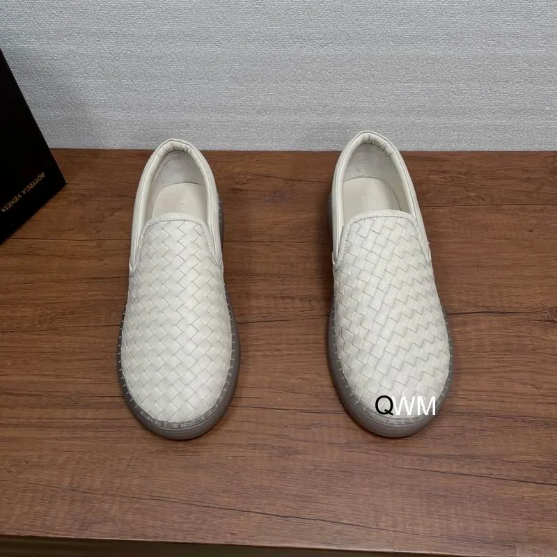 Bottega Veneta WM0802 Woven-Look Slip-On Shoes, source view 3, SKU WM0802