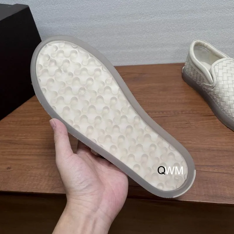 Bottega Veneta WM0802 Woven-Look Slip-On Shoes, source view 4, SKU WM0802