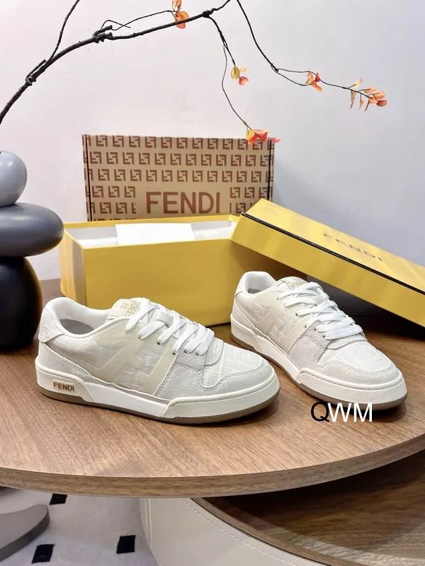 Fendi WM0803 White Low-Top Sneakers, catalog view 3, WM0803